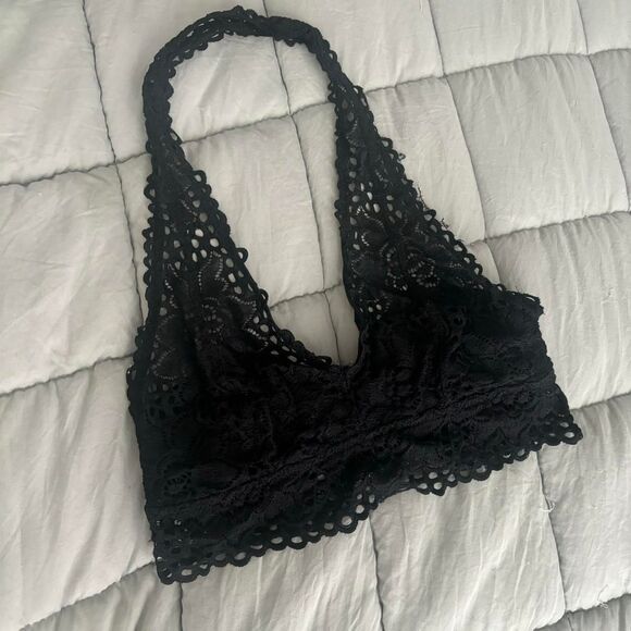 Aerie Halter Black Lace Bralette - Picture 2 of 4